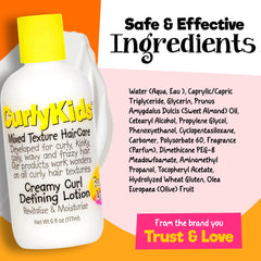CurlyKids dispenser detail showing easy dosing and mess-free application