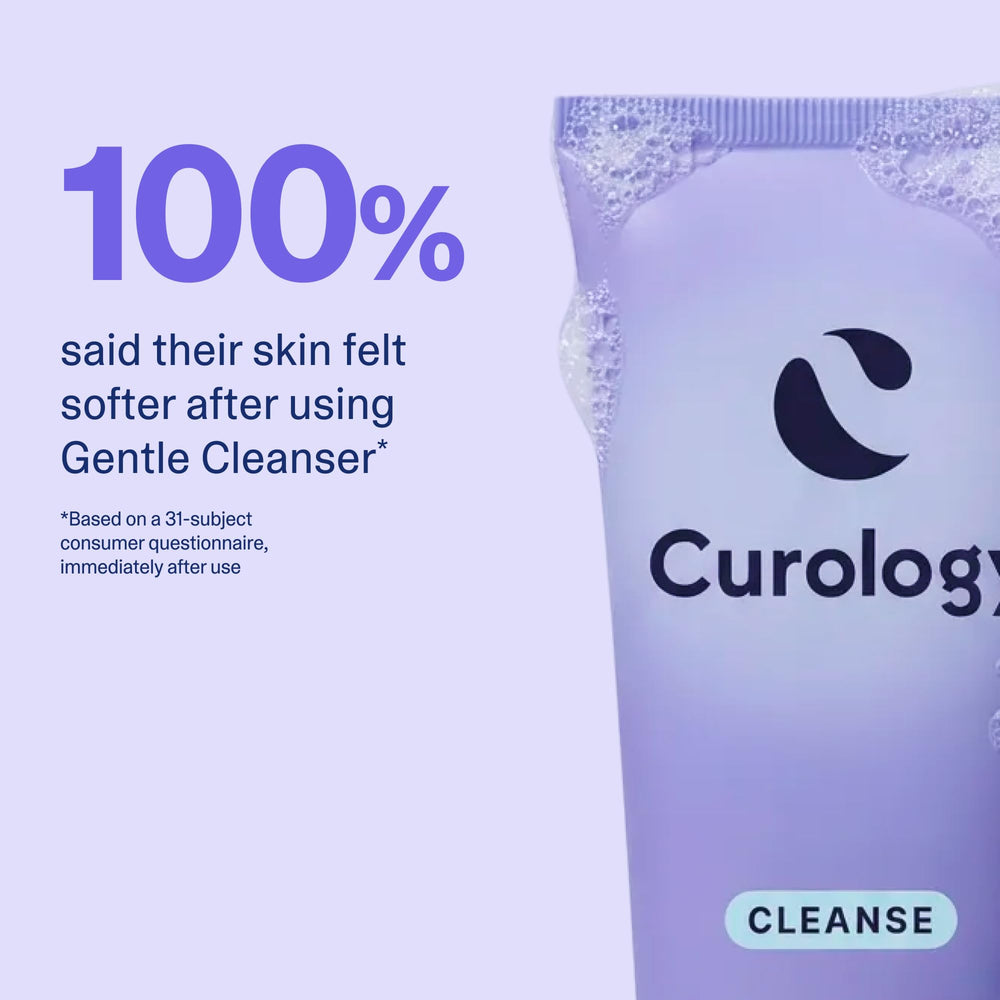 Curology label detail showing ingredient highlights and soothing benefits