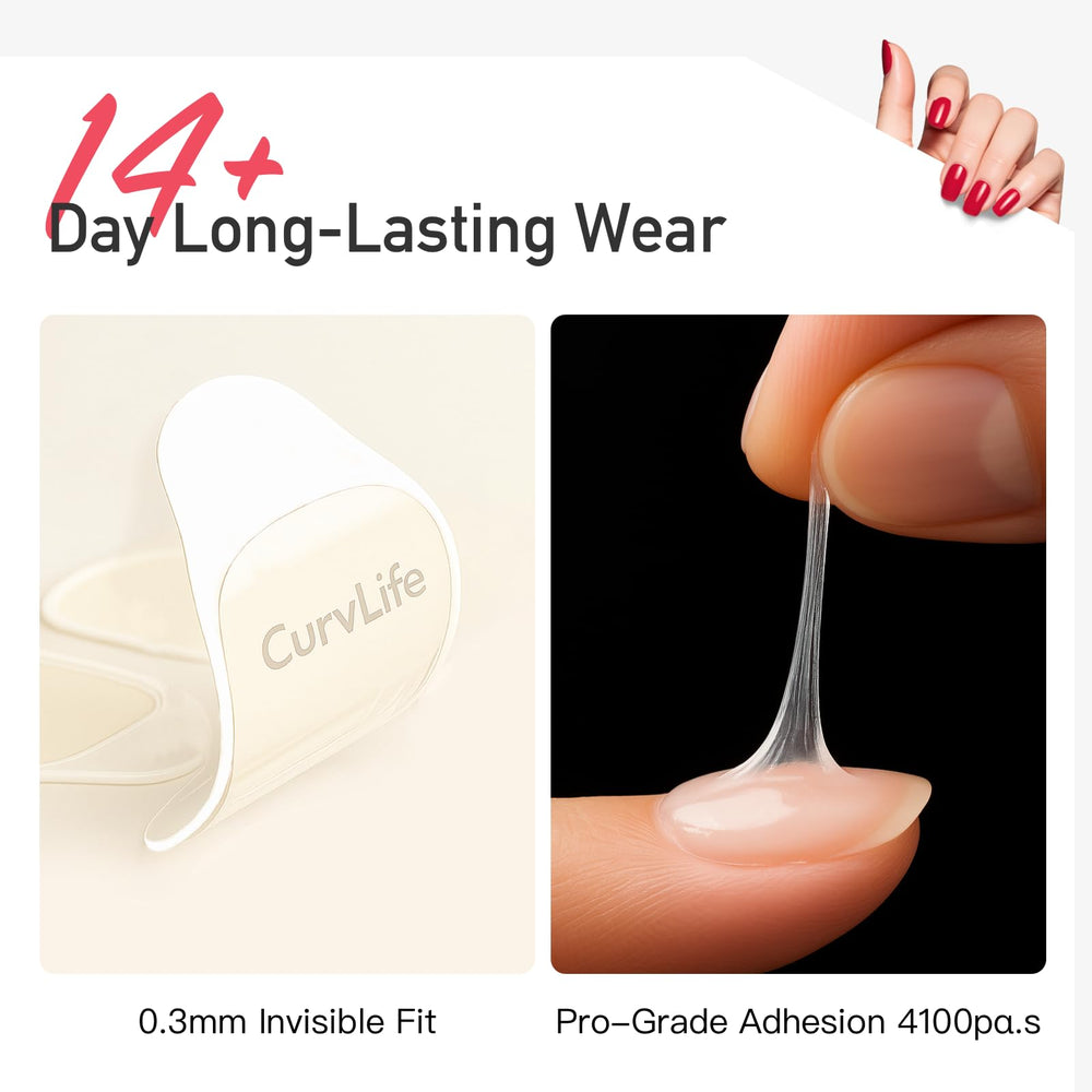 CurvLife application image pressing on nail for secure fit