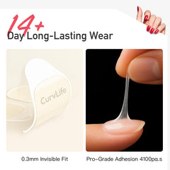 CurvLife application image pressing on nail for secure fit