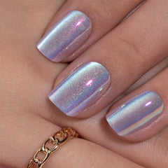 CurvLife apricot French tip detail highlighting glossy finish and natural look