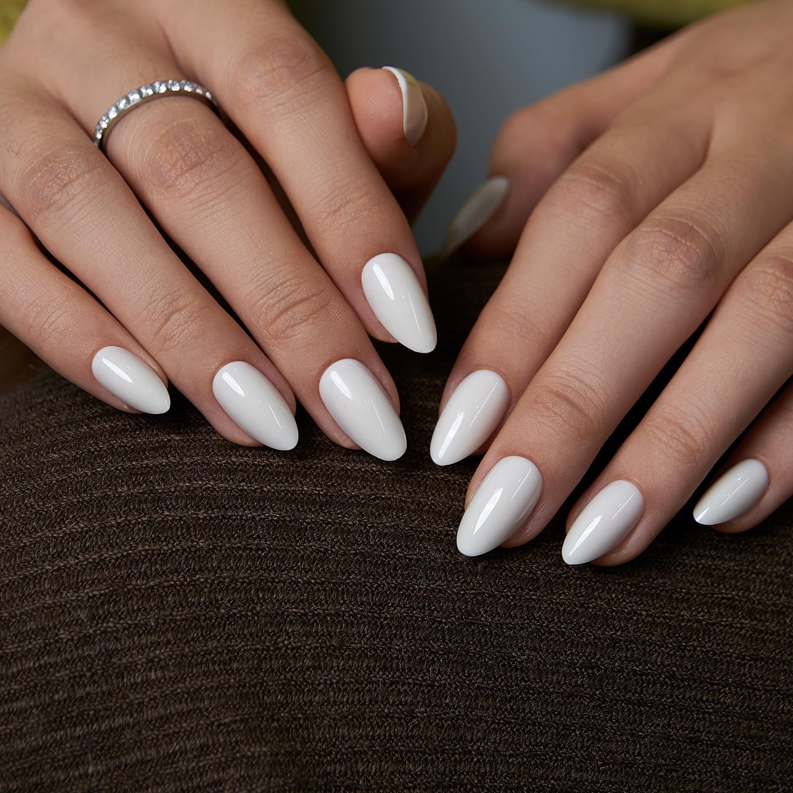 CurvLife assembled nails on display box showing salon-style French-tip finish