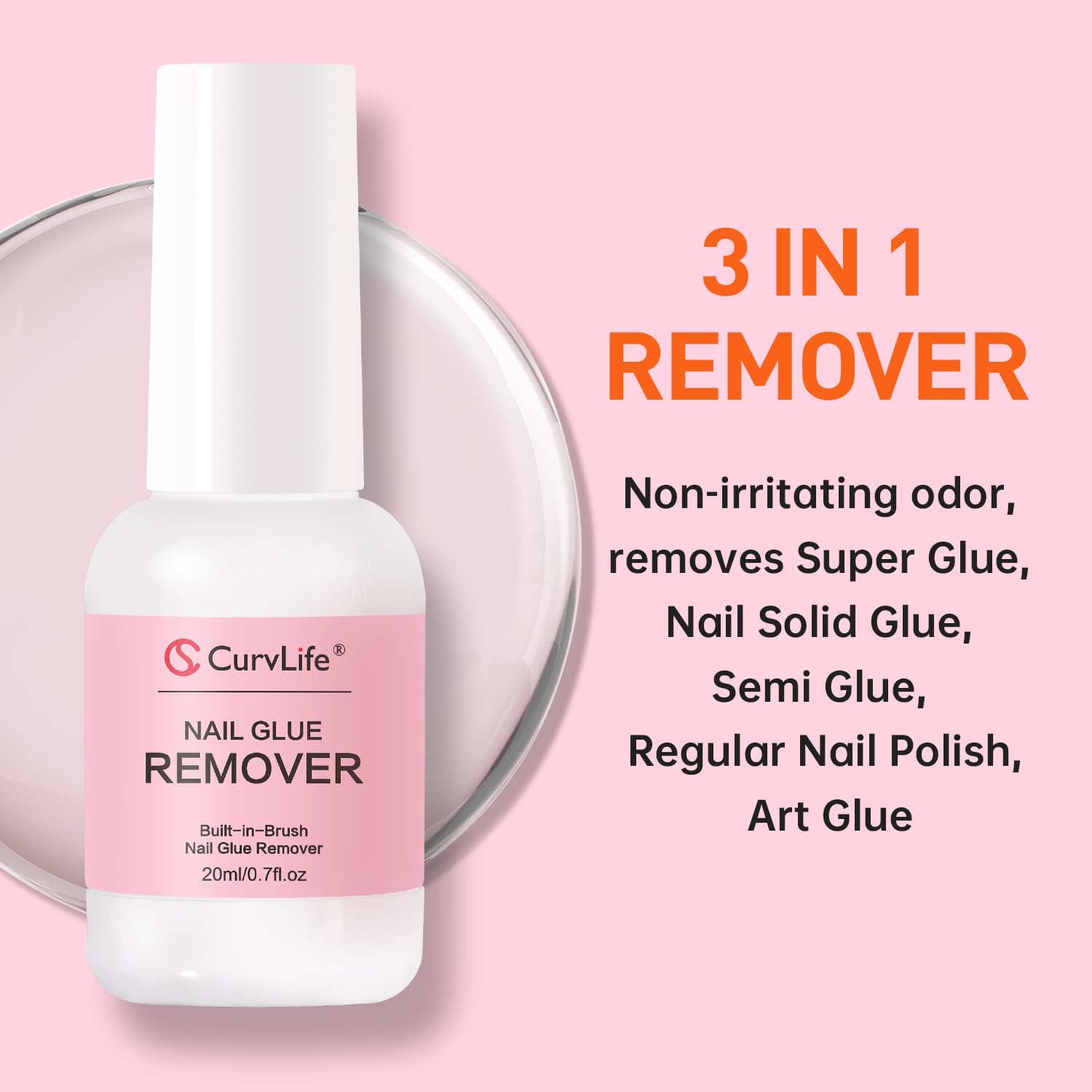 CurvLife brush applicator close-up delivering targeted glue application benefit