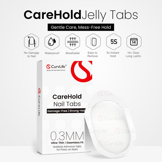 CurvLife CareHold Pro close-up of a full adhesive sheet highlighting pre-cut tabs