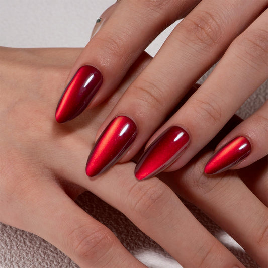 CurvLife close-up of almond-shaped nail showing smooth fit and flexibility