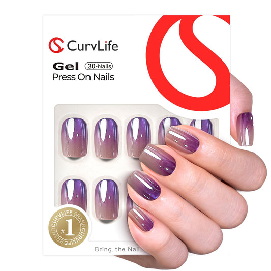 CurvLife close-up of apricot French tip highlighting glossy finish and polish