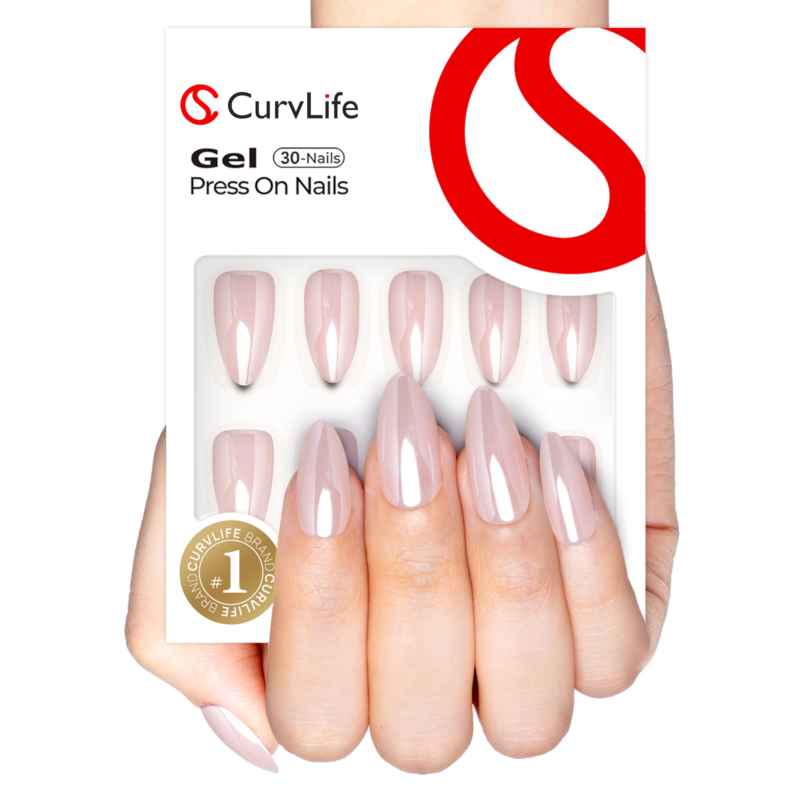 CurvLife close-up of pale pink chrome finish highlighting salon-quality shine