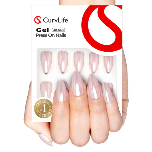 CurvLife close-up of pale pink chrome finish highlighting salon-quality shine