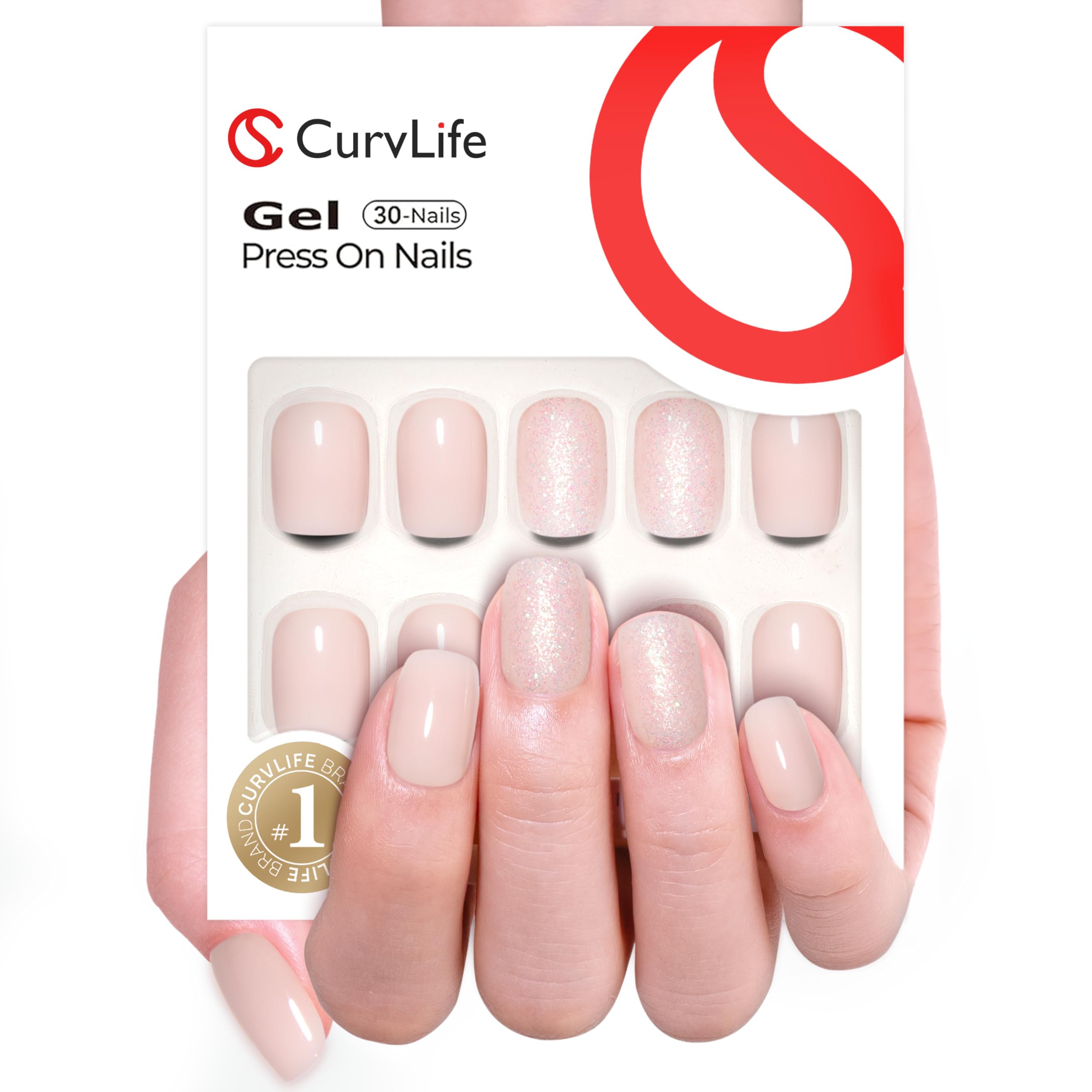 CurvLife close-up of gel French tip detail highlighting salon finish