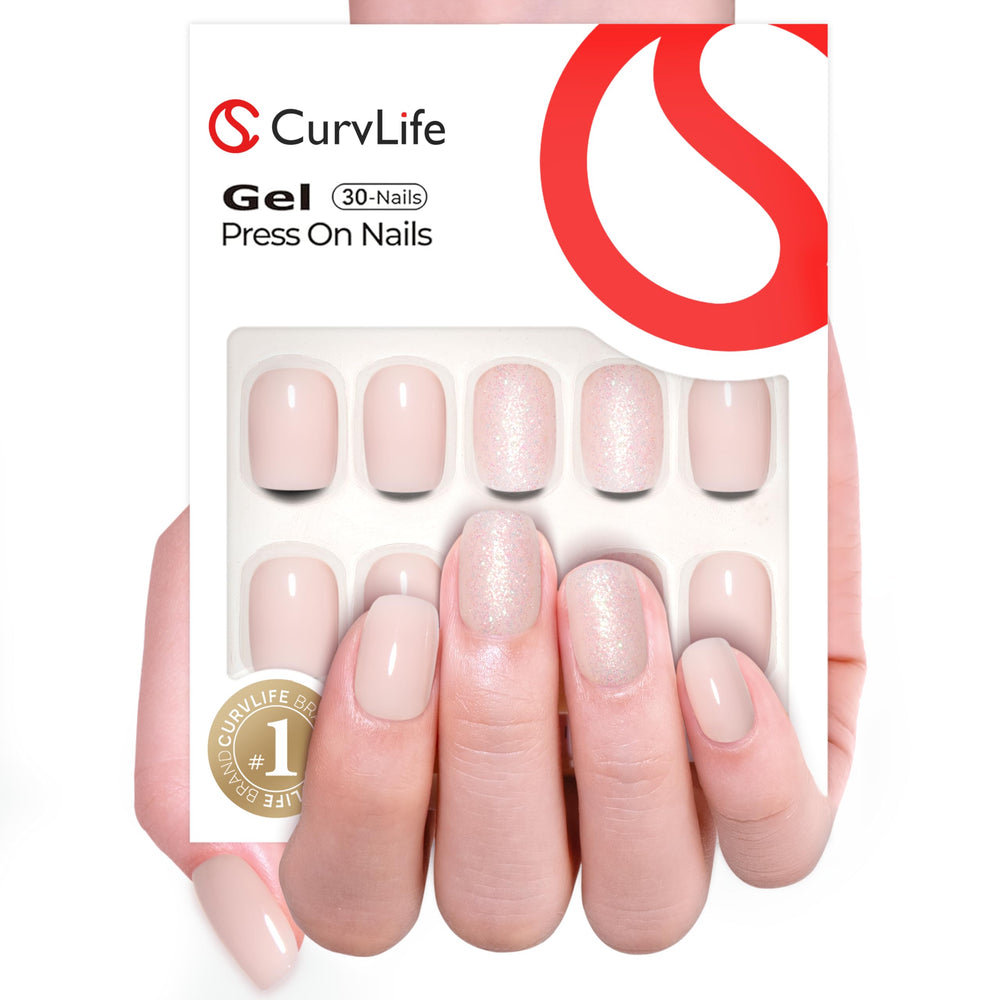 CurvLife close-up of gel French tip detail highlighting salon finish