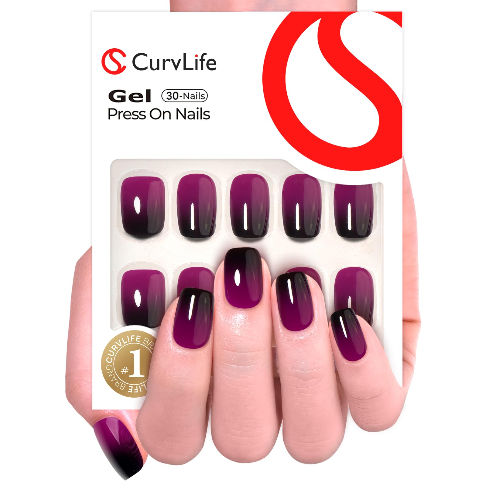 CurvLife close-up of gel finish highlighting handmade polish durability