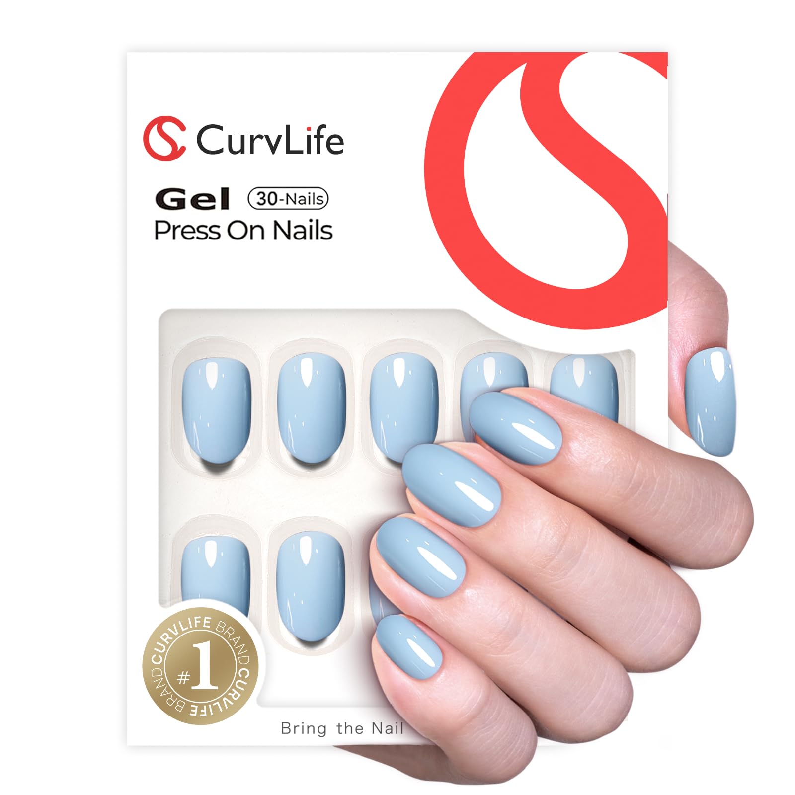 CurvLife close-up of gel finish highlighting glossy, chip-resistant surface