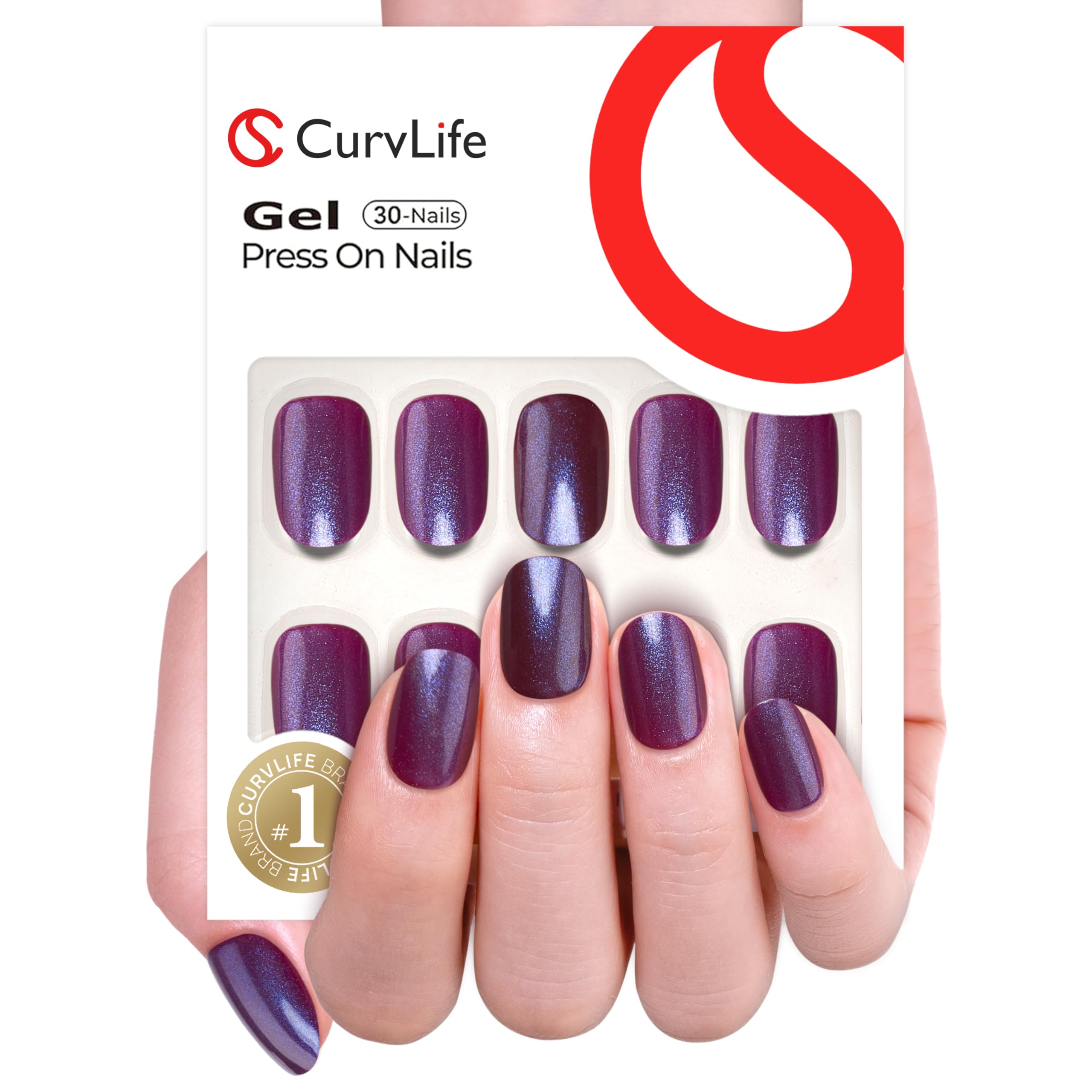 CurvLife close-up of nail sheen and gel texture demonstrating glossy durable finish
