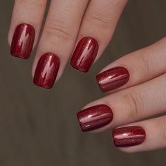 CurvLife close-up of glossy burgundy gel texture showing salon finish and chip resistance