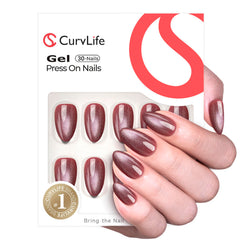 CurvLife close-up of cat-eye gel-polish detail highlighting glossy depth and texture