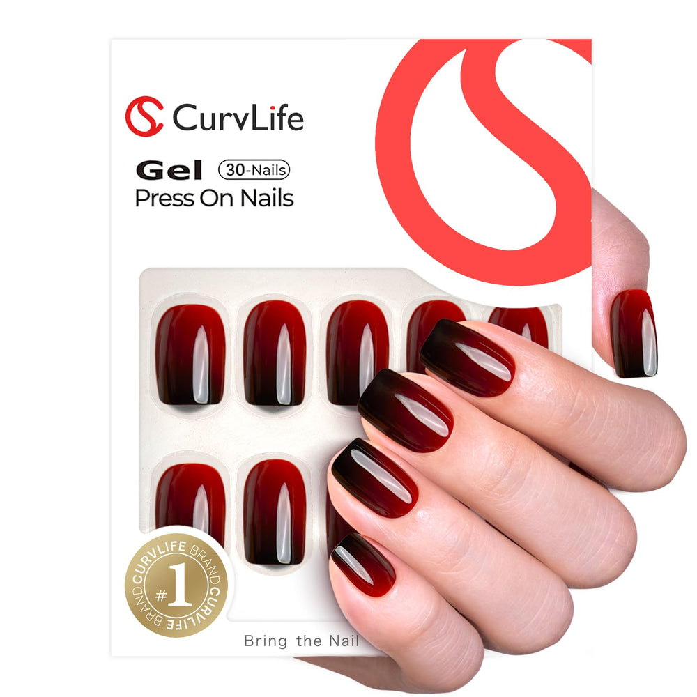 CurvLife close-up of glossy gel ombré finish highlighting salon shine and durability
