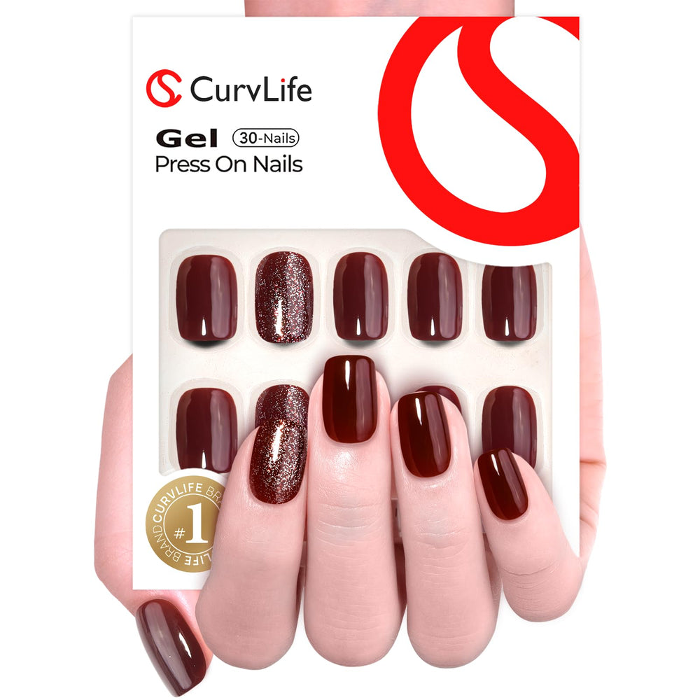 CurvLife close-up glitter texture showing gel polish depth and durable finish
