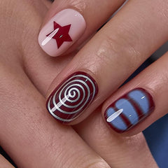 CurvLife close-up of glossy crimson swirl texture highlighting salon-like shine