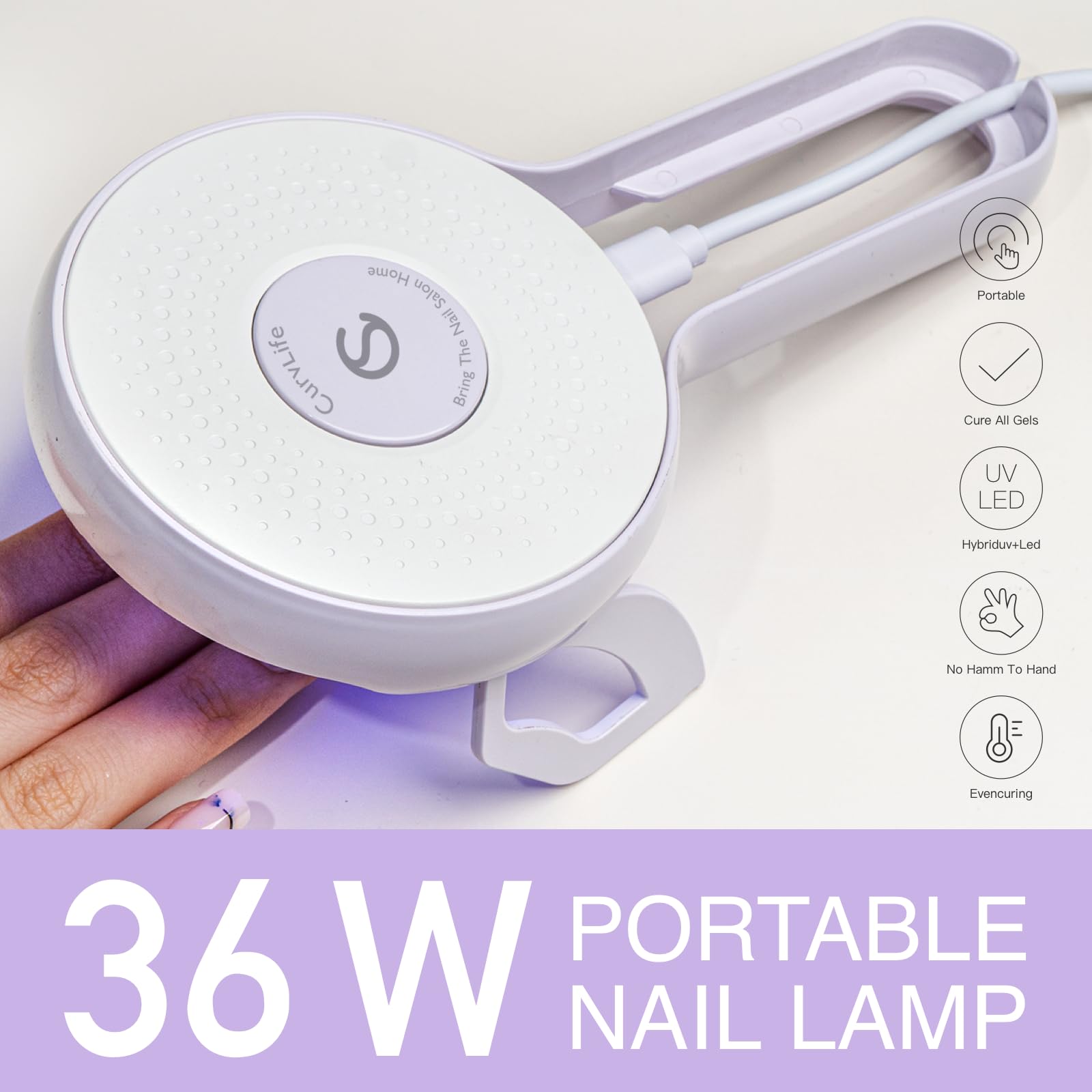 CurvLife folded compact lamp demonstrating portability and easy storage benefit
