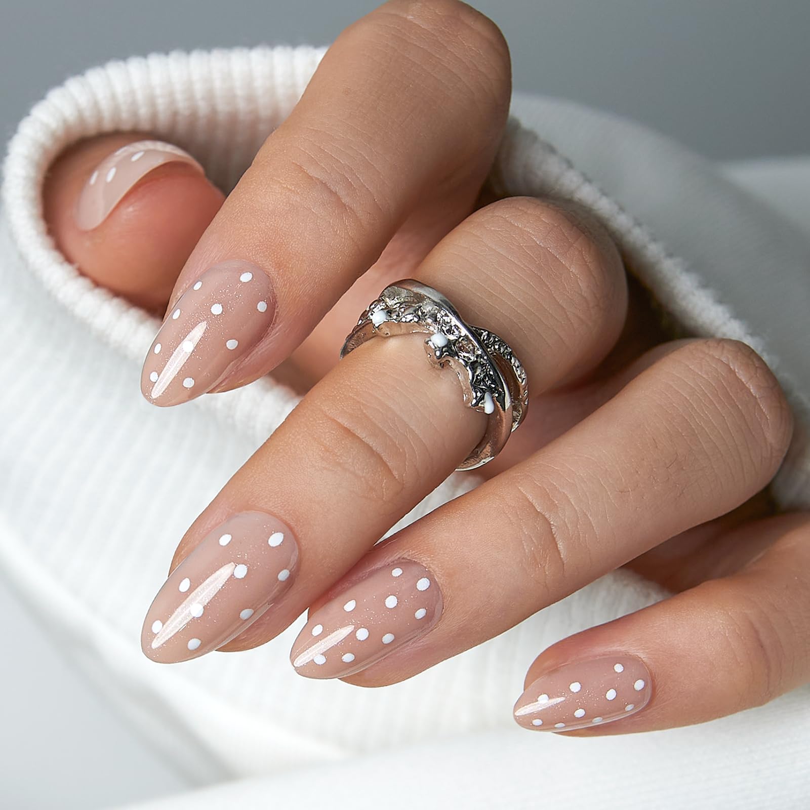 CurvLife front packaging showing almond press on nails and kit benefits