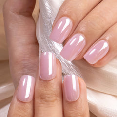 CurvLife front packaging showing apricot glossy press-on nails and tools, easy at-home manicure