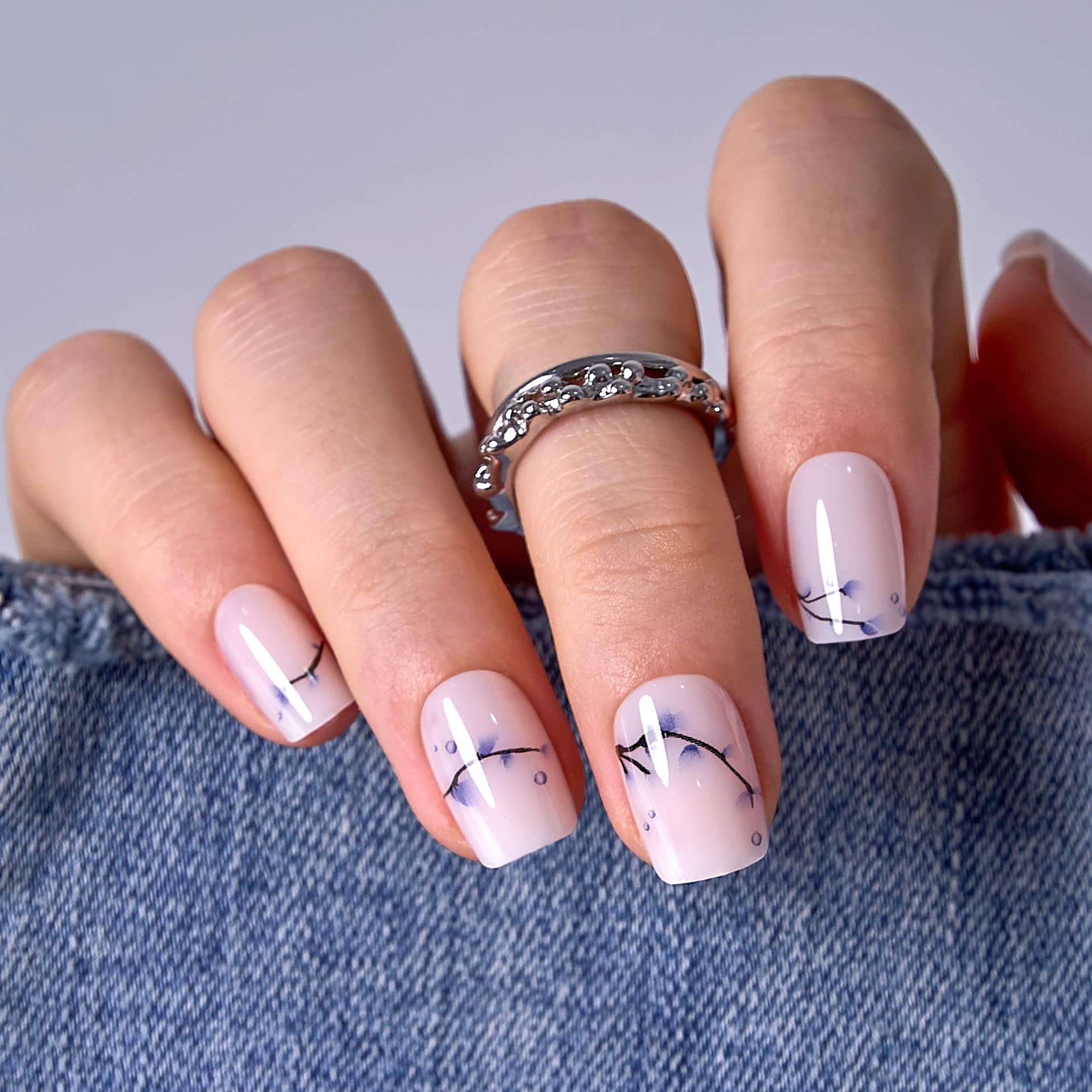 Curvlife front packaging showing blue white porcelain nails and included accessories for easy setup