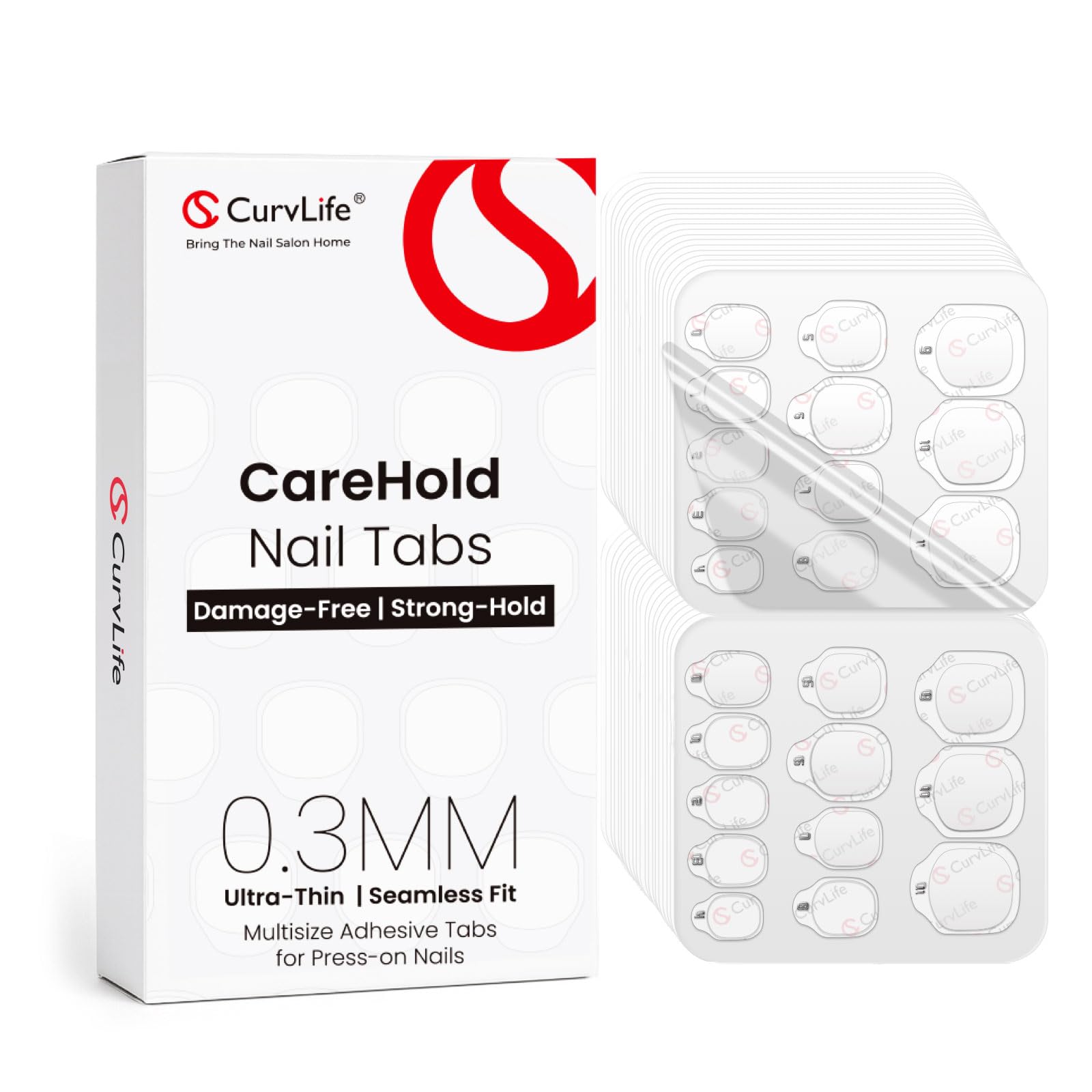 CurvLife front packaging showing CareHold tabs and benefits