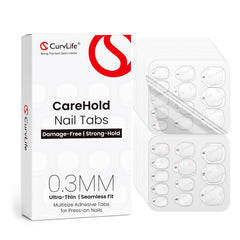 CurvLife front packaging showing CareHold tabs and benefits