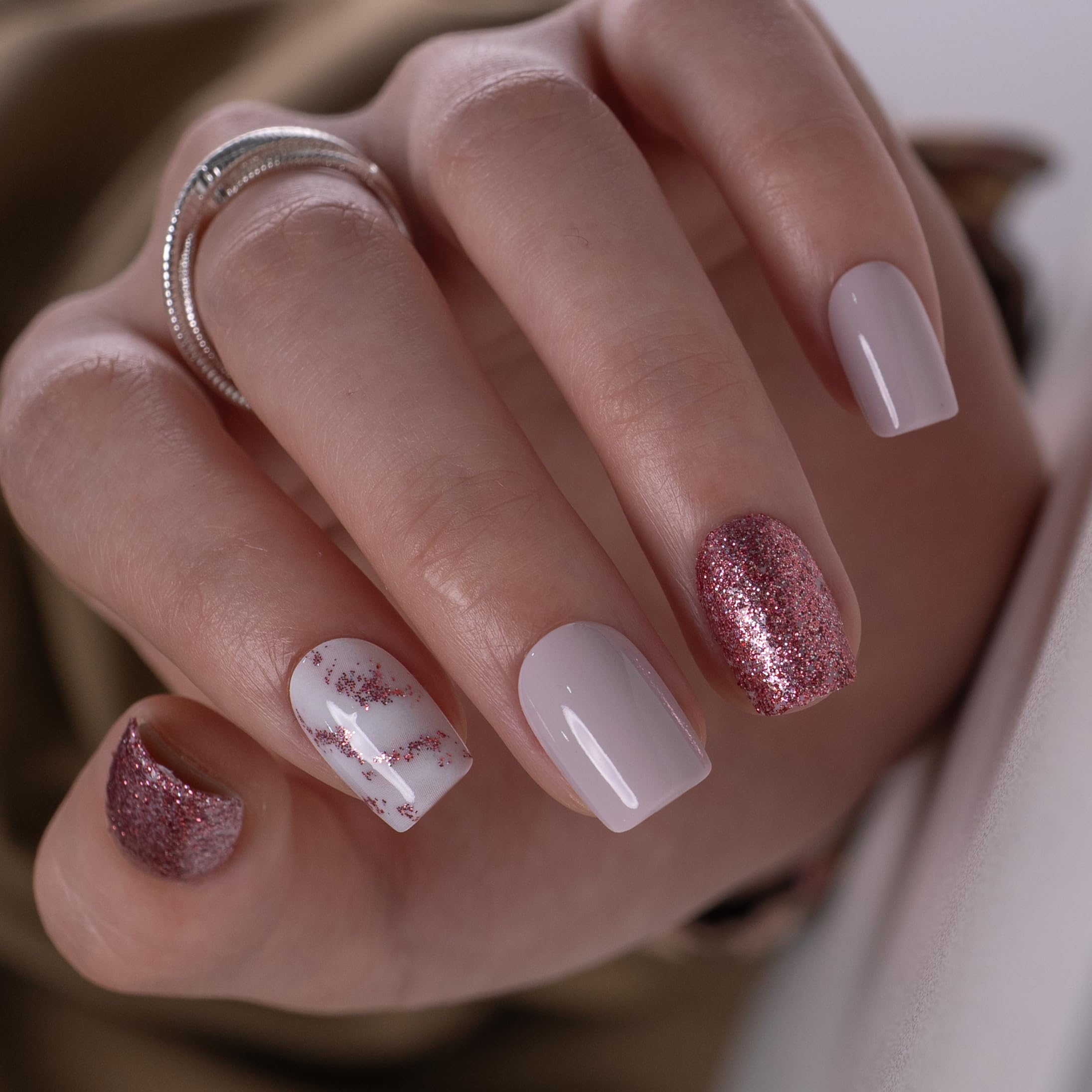 CurvLife front packaging showing nude apricot glossy nails and contents