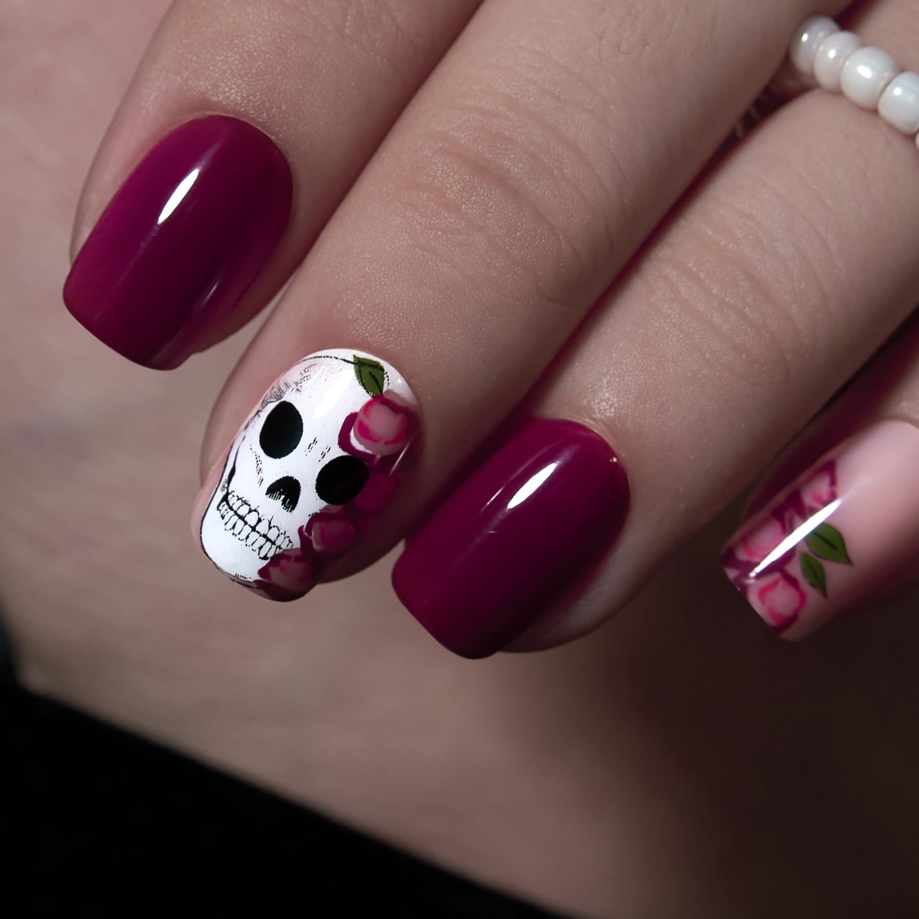 CurvLife front packaging showing red skull design for instant bold nails