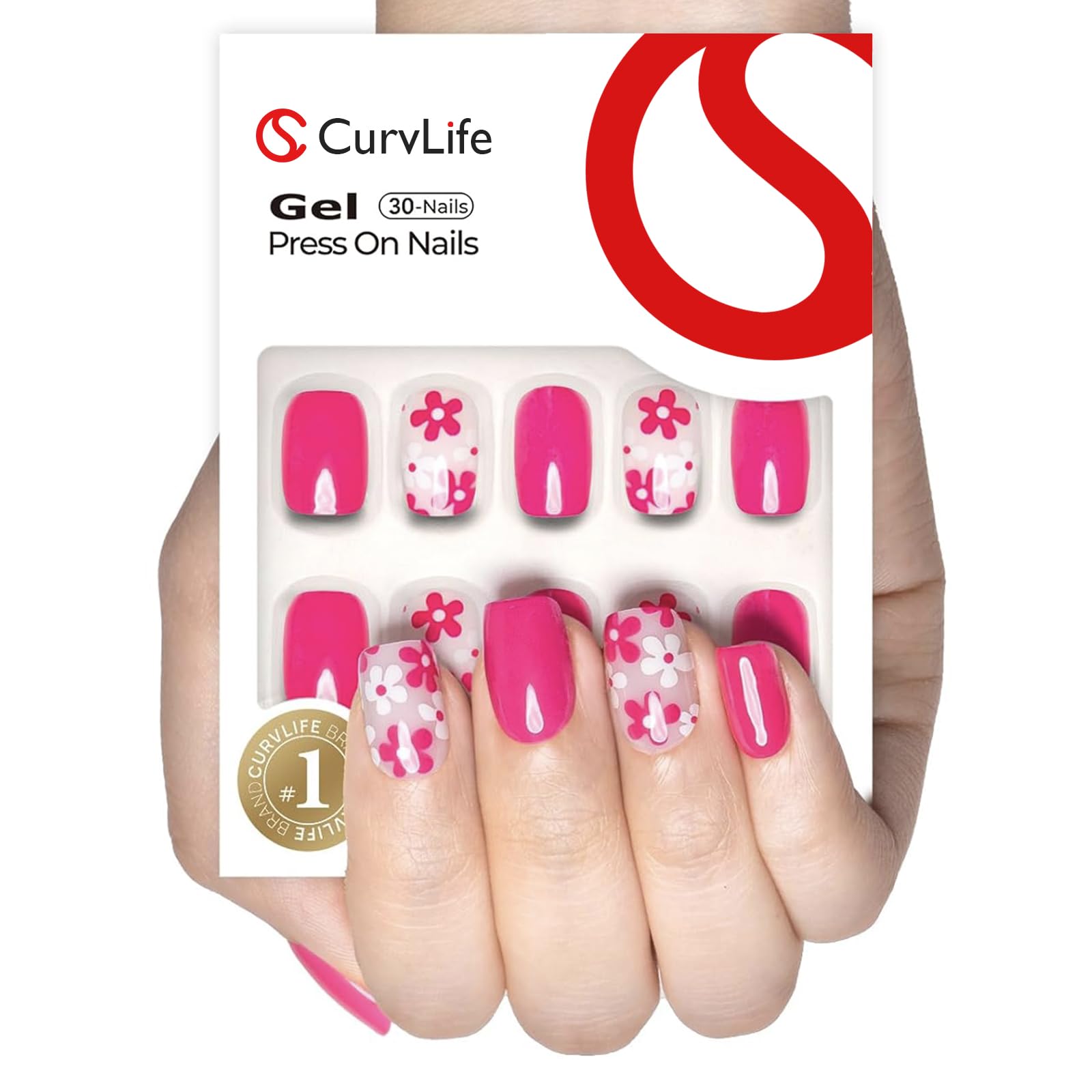 CurvLife front packaging showing kit contents and pink flower design benefit quick setup