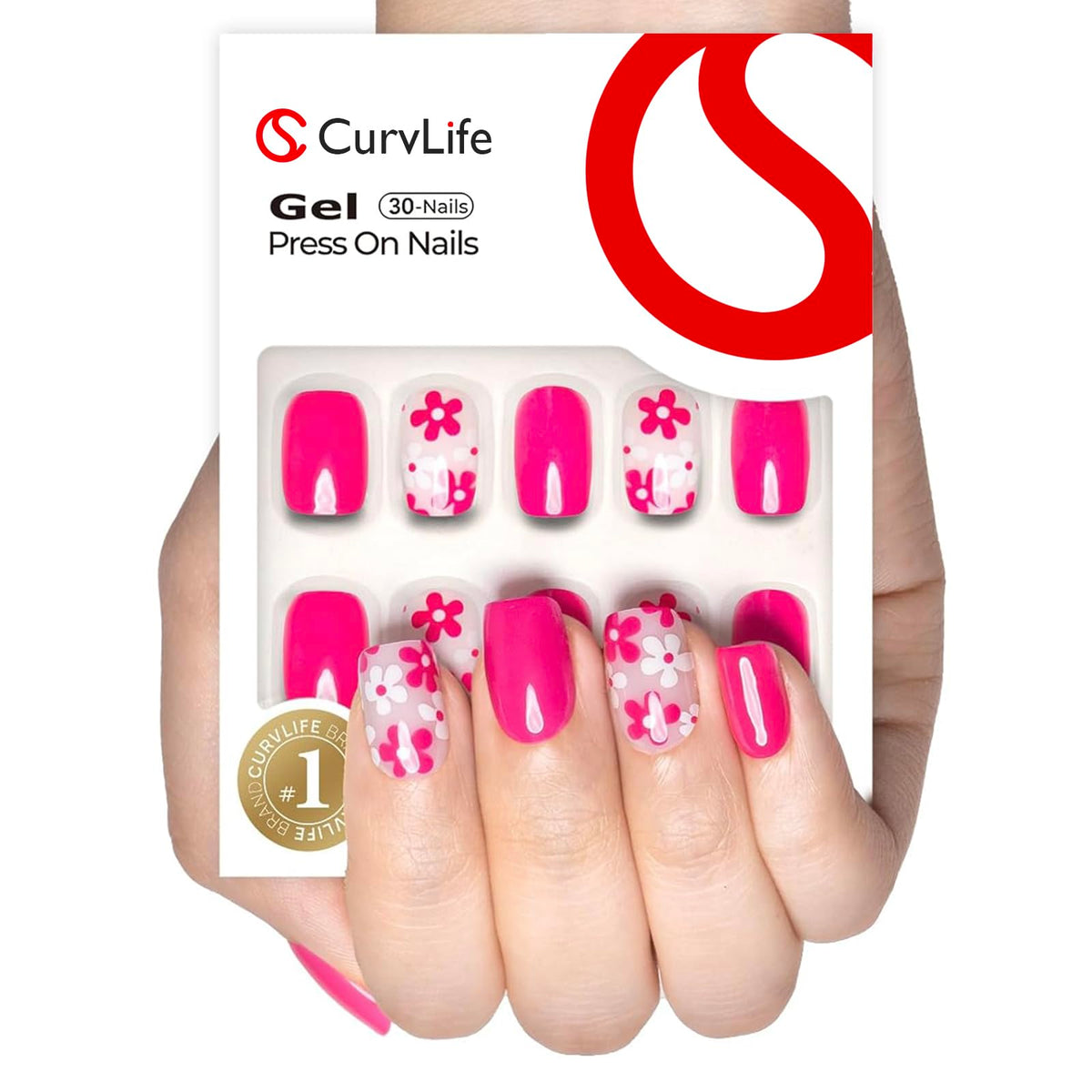 CurvLife front packaging showing kit contents and pink flower design benefit quick setup
