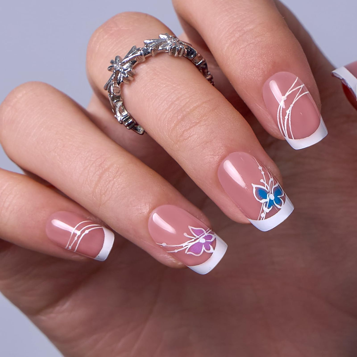 CurvLife front packaging showing 30-piece butterfly nail set and accessories for instant polish