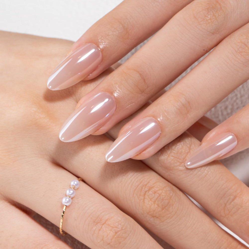 CurvLife hand lifestyle shot wearing chrome nails to showcase polished look