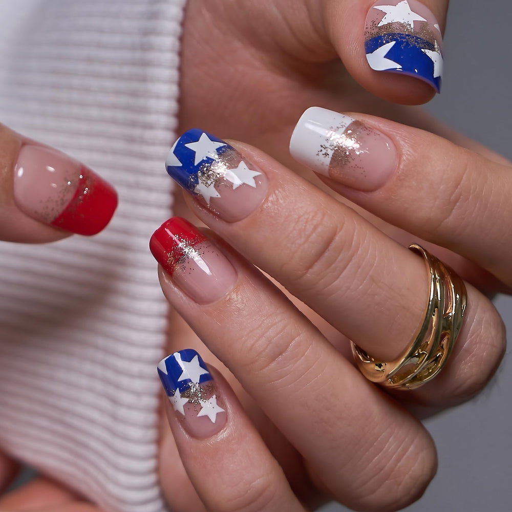 CurvLife nails being applied to hand, demonstrating quick at-home use