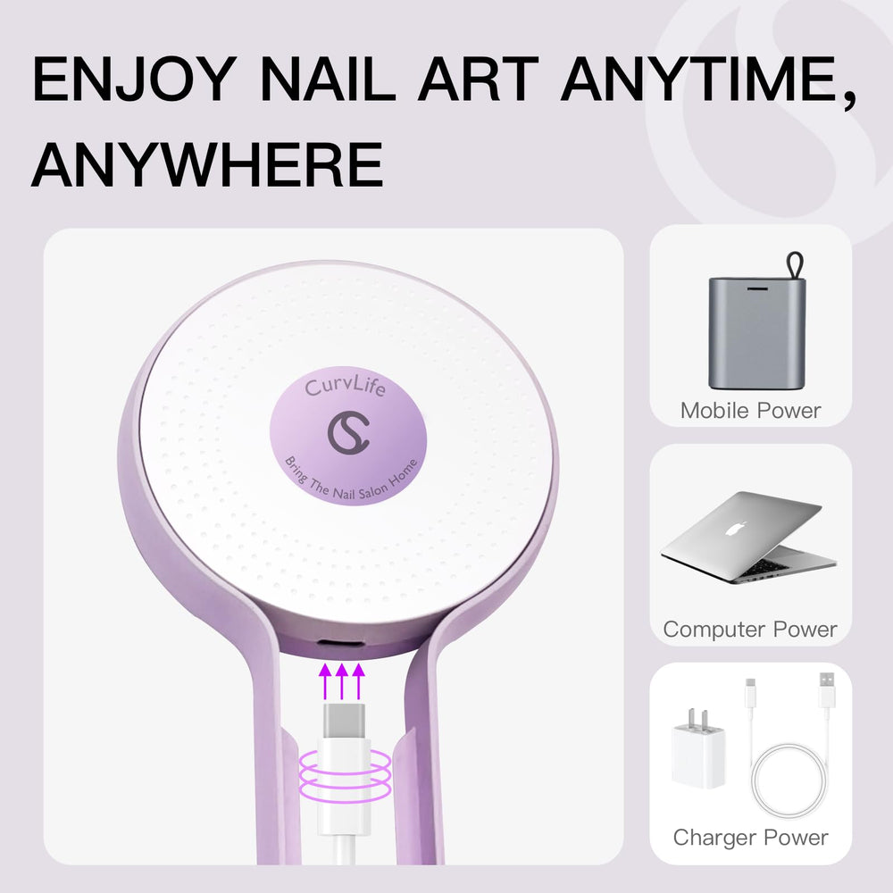 CurvLife in use during manicure curing gel polish fast for consistent finishes
