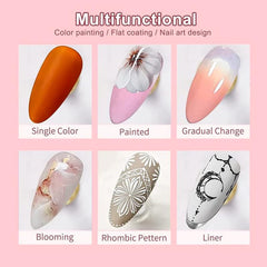 CurvLife in use nail art application showing easy brushing and vivid color payoff benefit