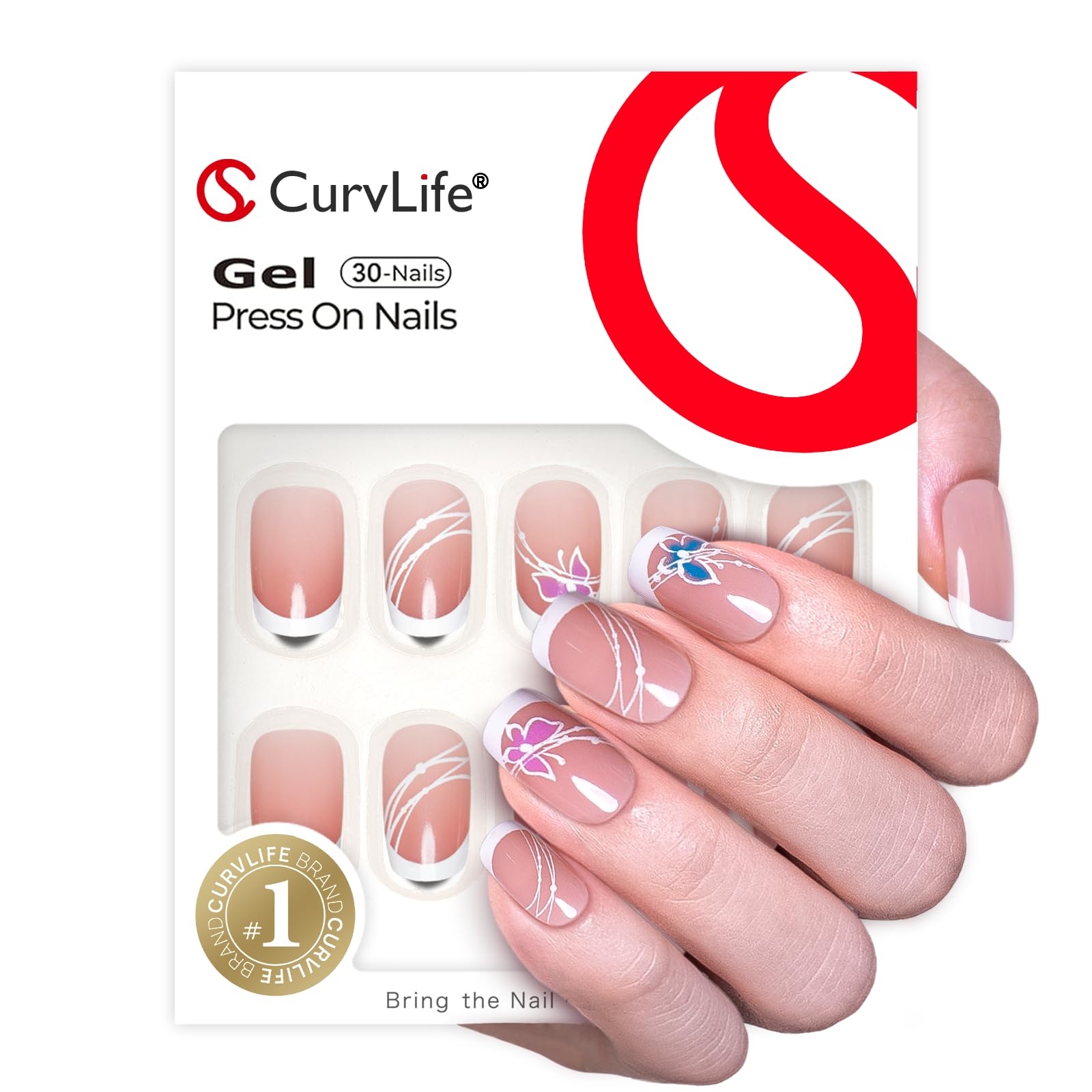 CurvLife short press-on nails worn with casual outfit showing durable everyday style