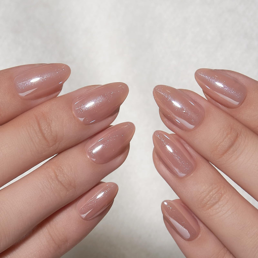 CurvLife milky tea magnetic glitter texture highlighting subtle sparkle