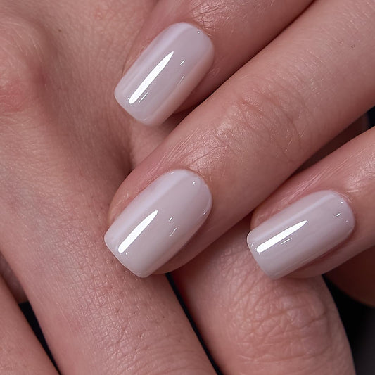 CurvLife milky white finish close-up highlighting glossy salon-like shine