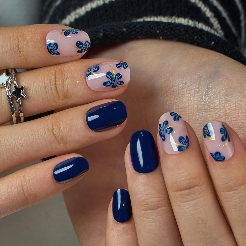 CurvLife nails on hand showing extra-short square fit and natural look
