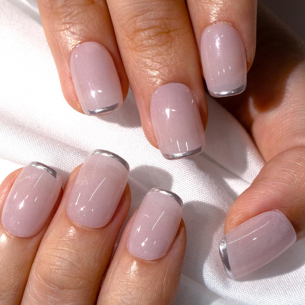 CurvLife nails on model hands in lifestyle scene showing salon-style finish quickly