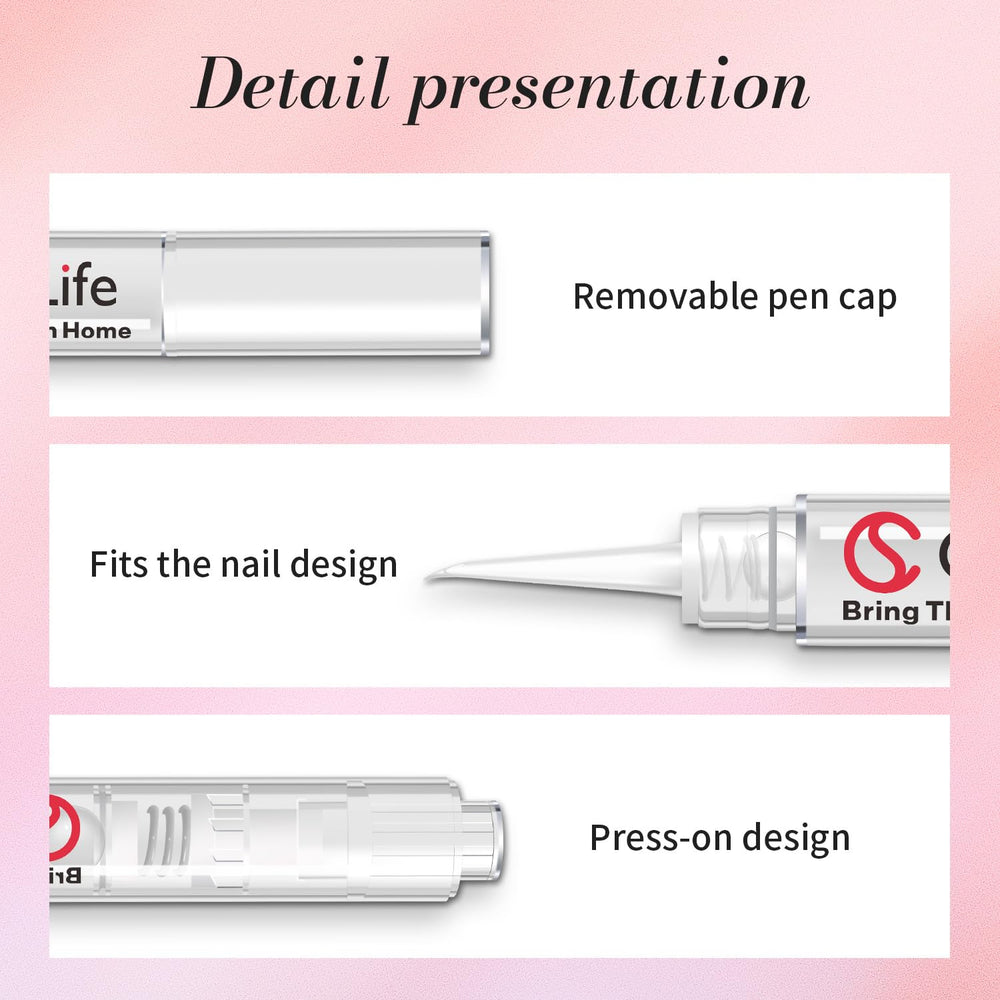 CurvLife pen next to a fingertip for size comparison and easy portability