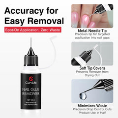 CurvLife droplet on fingernail demonstrating application and safe lifting benefit