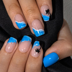 CurvLife press-on nail being applied to show easy at-home application