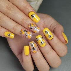 CurvLife nails on a hand for scale demonstrating short length and natural appearance benefit
