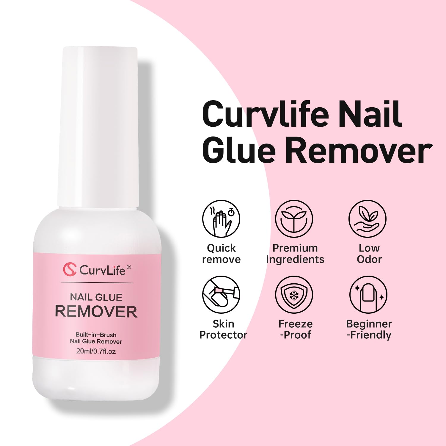 CurvLife bottle next to ruler showing 20ml size for travel-friendly use