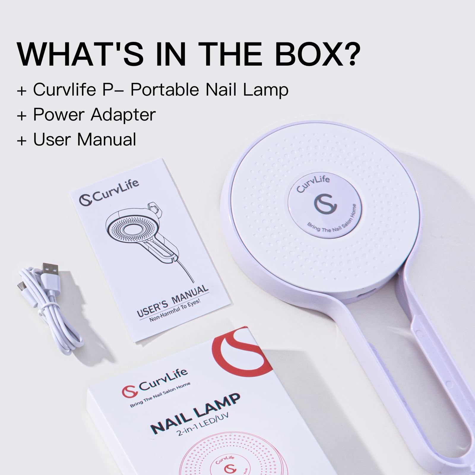 CurvLife beside a hand to show scale and lightweight convenience for travel