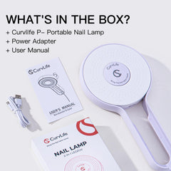 CurvLife beside a hand to show scale and lightweight convenience for travel