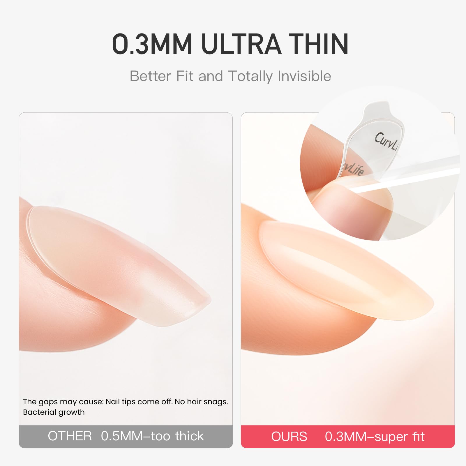 CurvLife display of 12 tab sizes showing variety and fit options
